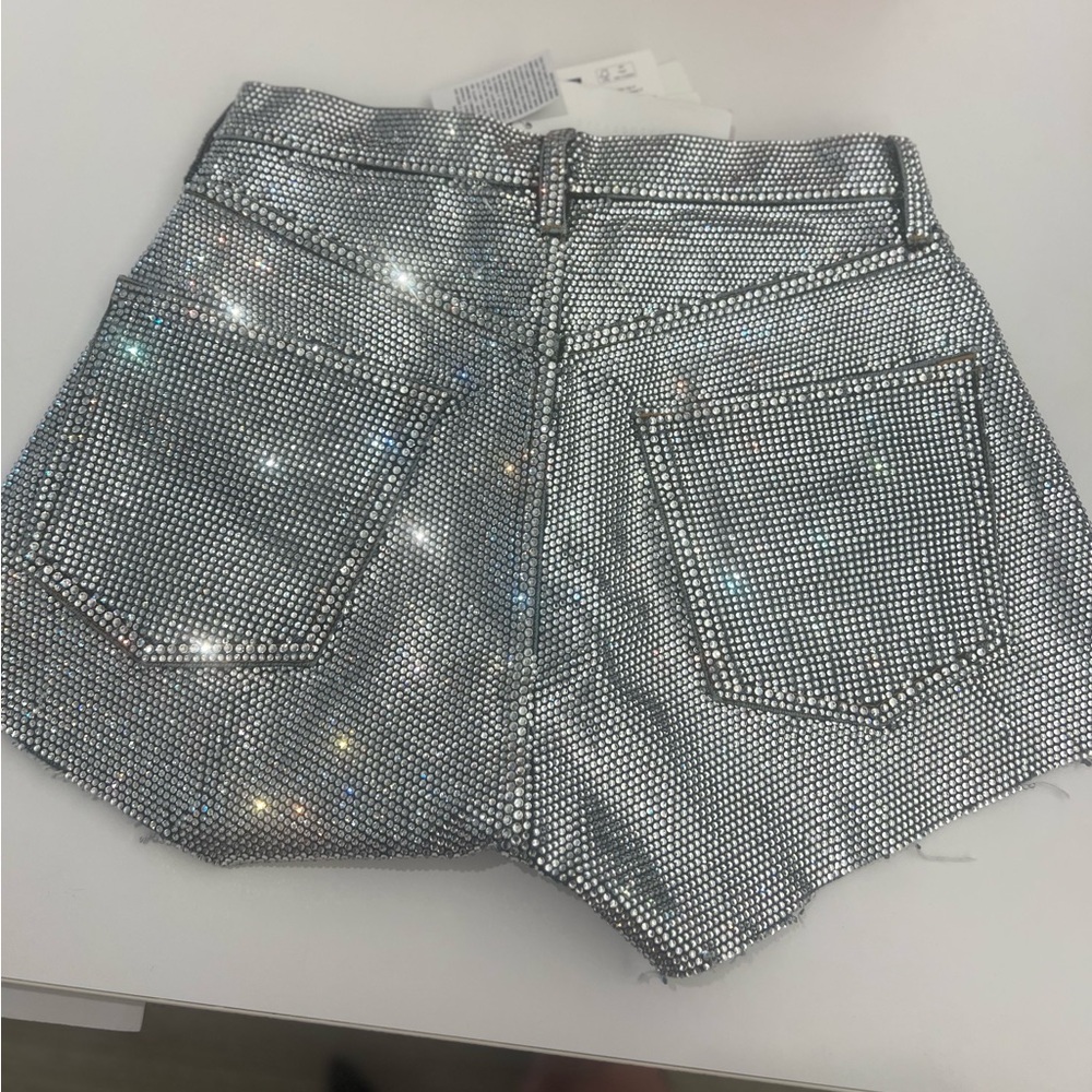 NWT/SOLD OUT Maison Martin Margiela Rhinestone-Embellished Denim Women Shorts! - Picture 3 of 7